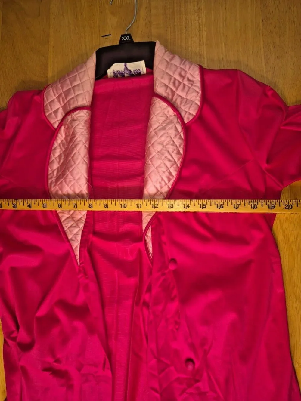 Vintage Vanity Fair Pink Quilted Collar Robe - Size 12 - Made in USA with Pocket